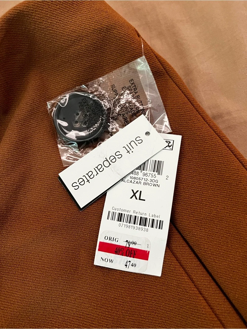 Bar III Chestnut Wrap-Front Mini Skort with Black Buttons